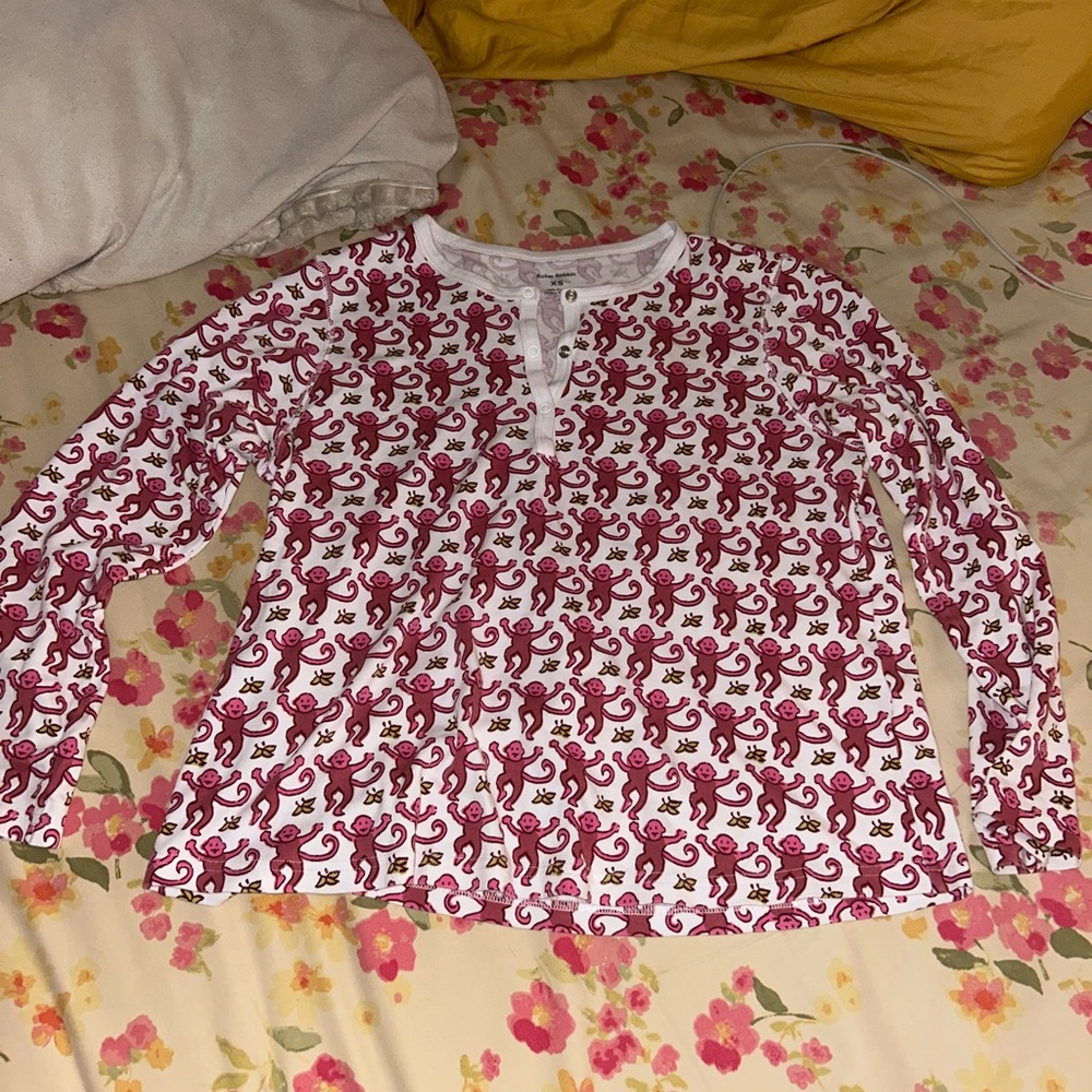 Pink monkey roller rabbit pajama  top